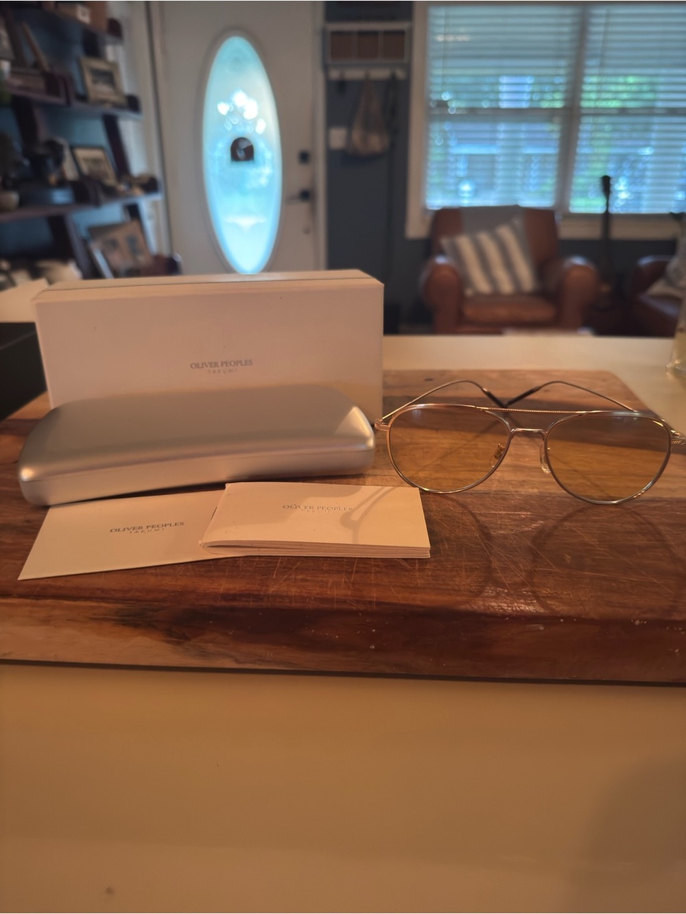 Extremely Rare Oliver Peoples Takumi TK-3 Sunglasses in Brushed Gold Sz 53